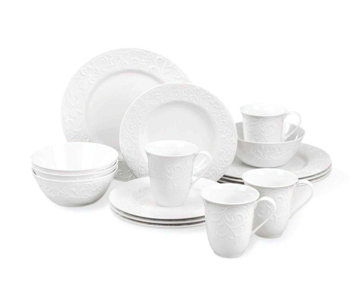Opal Innocence Carved 16-Piece Dinnerware Set