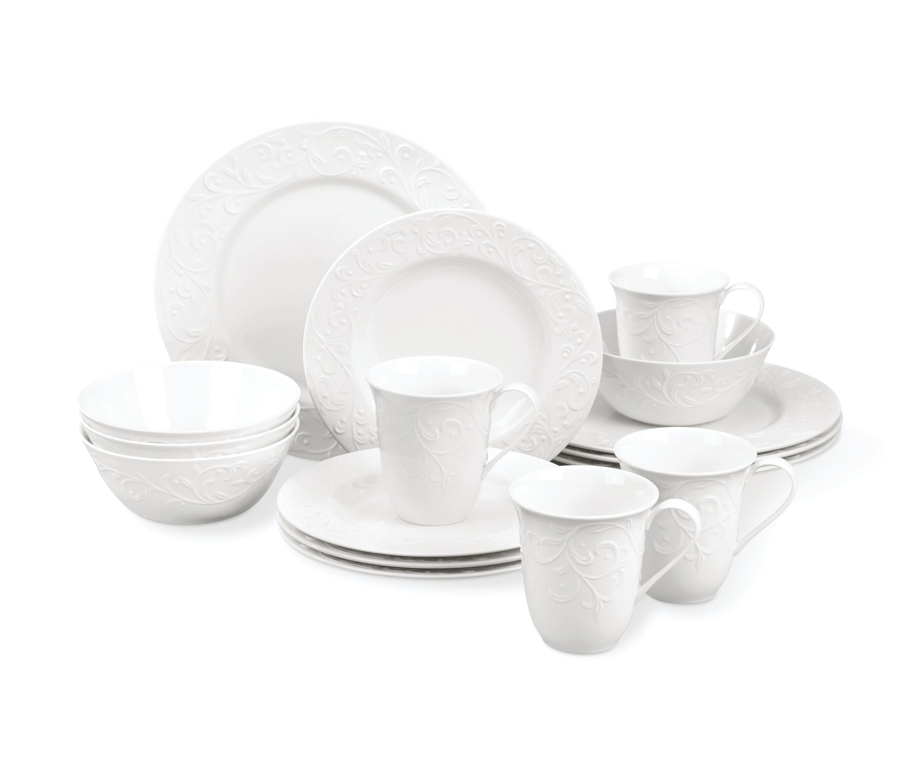 Opal Innocence Carved 16-Piece Dinnerware Set