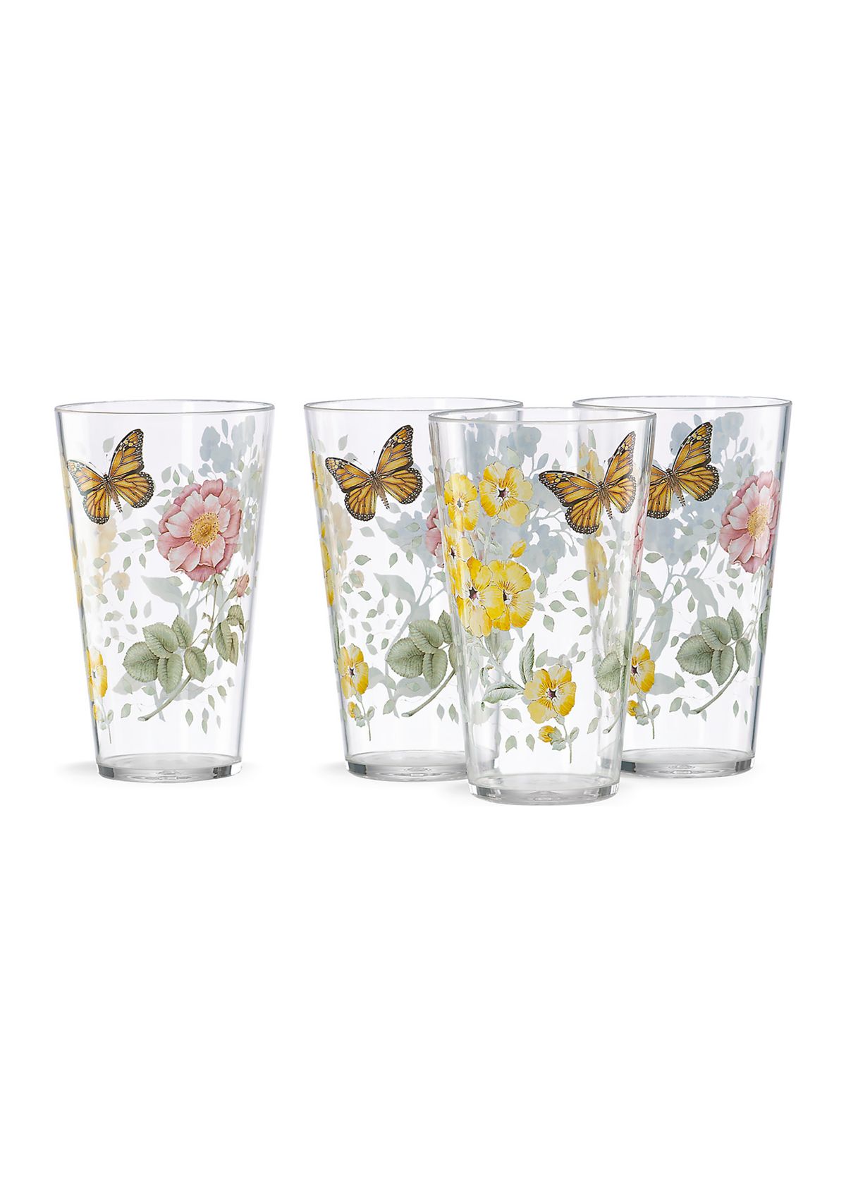 Butterfly Meadow Acrylic 4-Piece Highball Glass Set