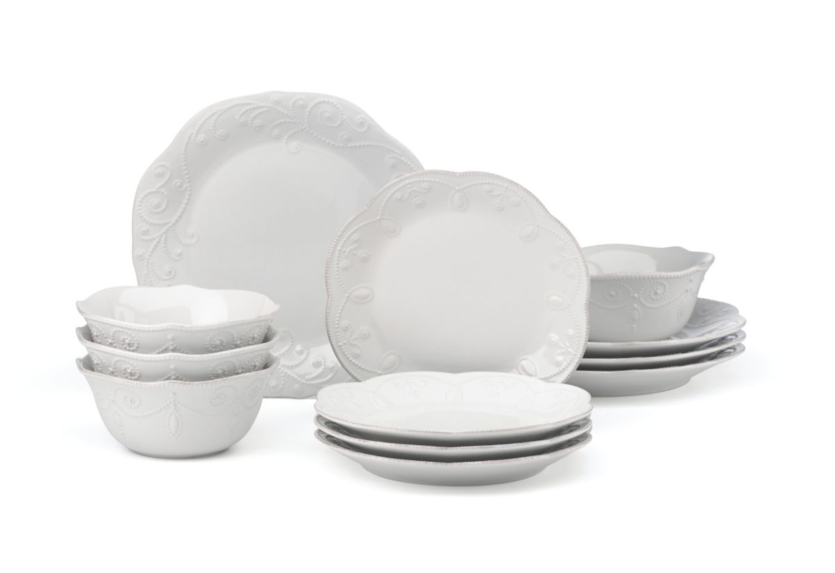 French Perle White&#8482; 12-piece Dinnerware Set