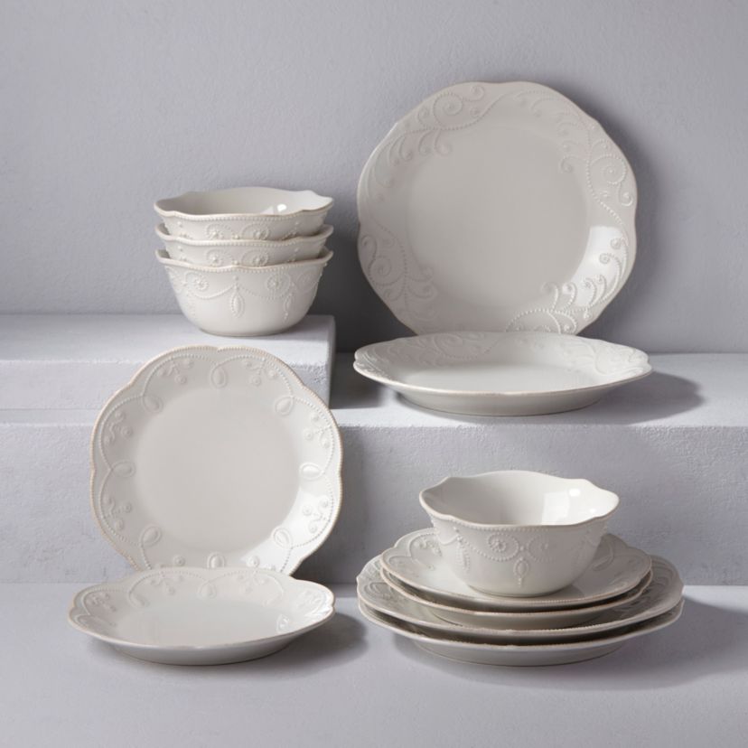 French Perle White&#8482; 12-piece Dinnerware Set