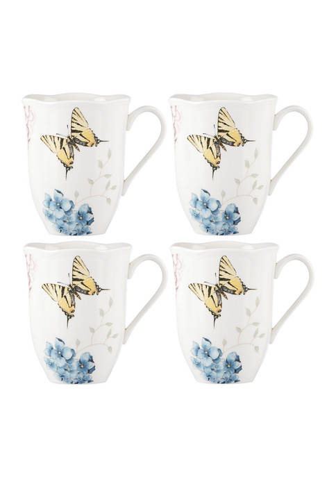 Lenox® Butterfly Meadow Hydrangea 4-Piece Mug Set
