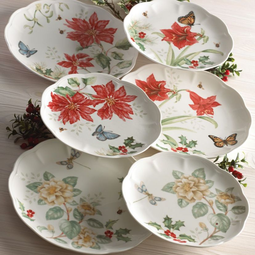 Butterfly Meadow 18-Piece Holiday Dinnerware Set