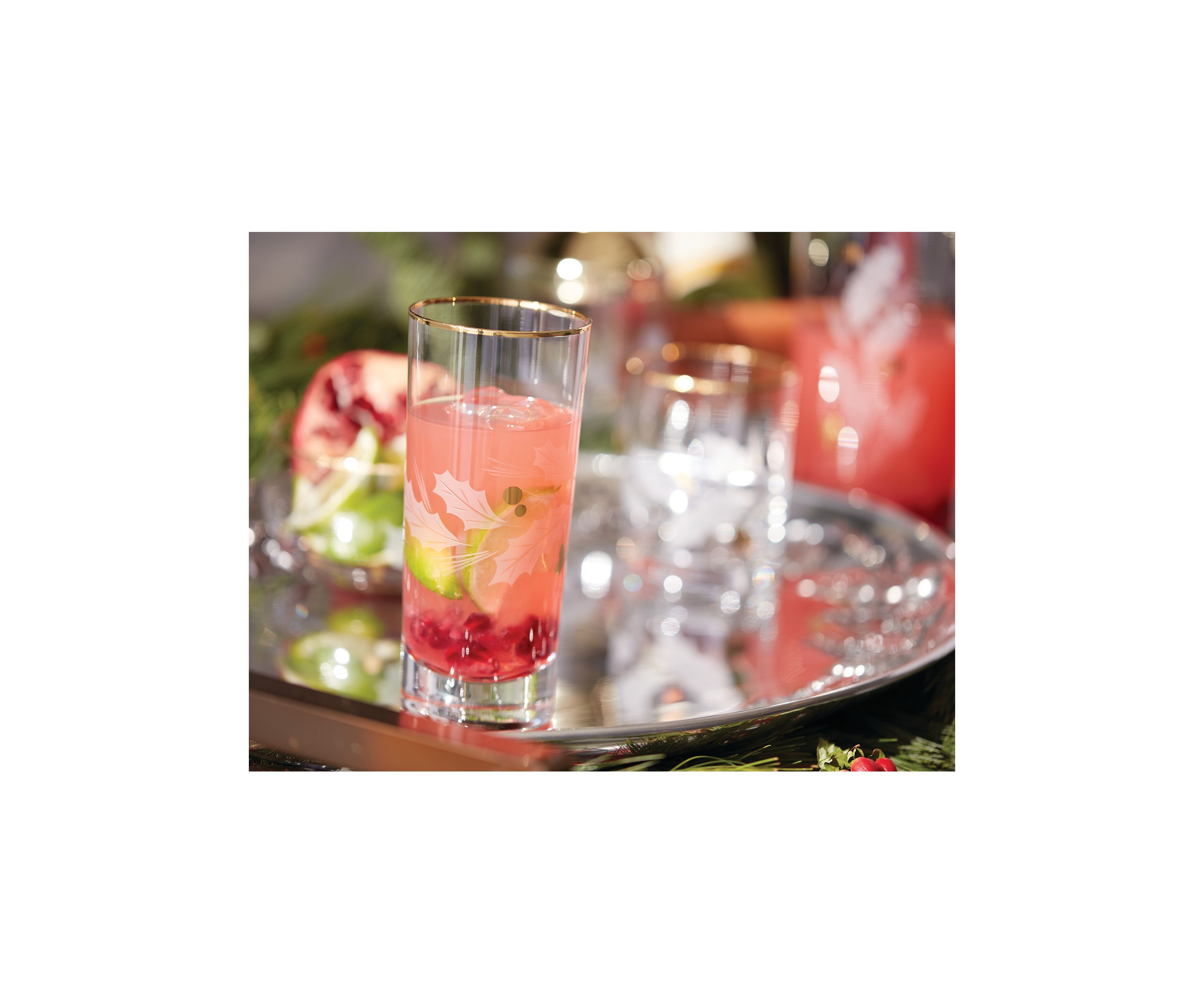 Holiday Gold 4-Piece Highball Glass Set