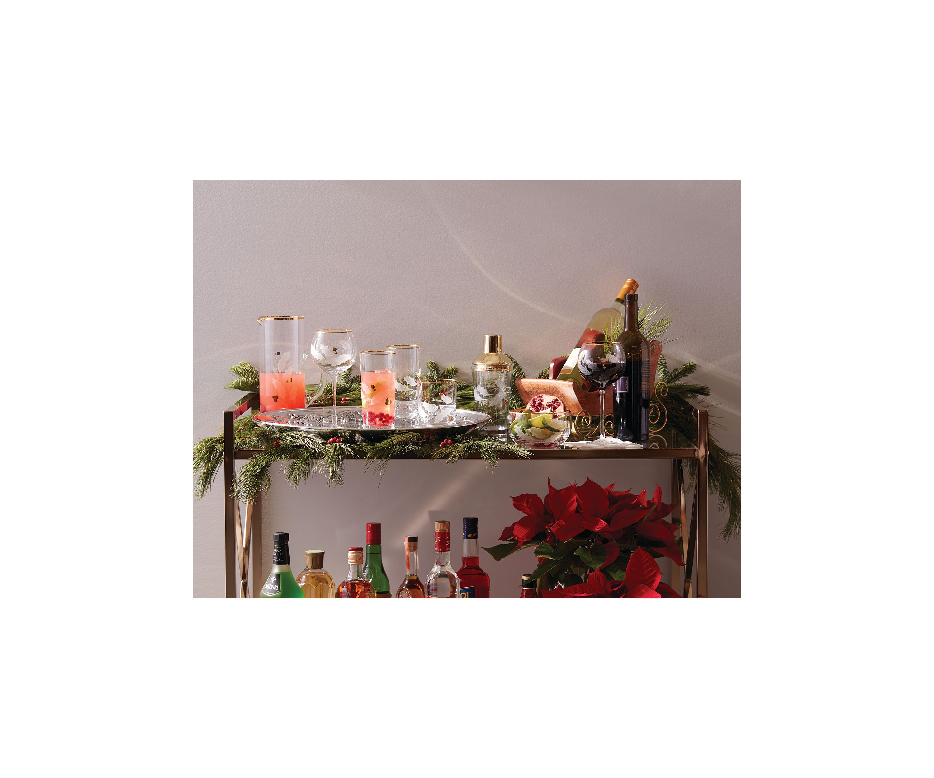 Holiday Gold 4-Piece Highball Glass Set