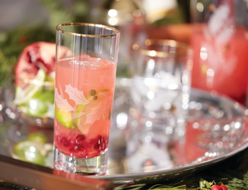 Holiday Gold 4-Piece Highball Glass Set