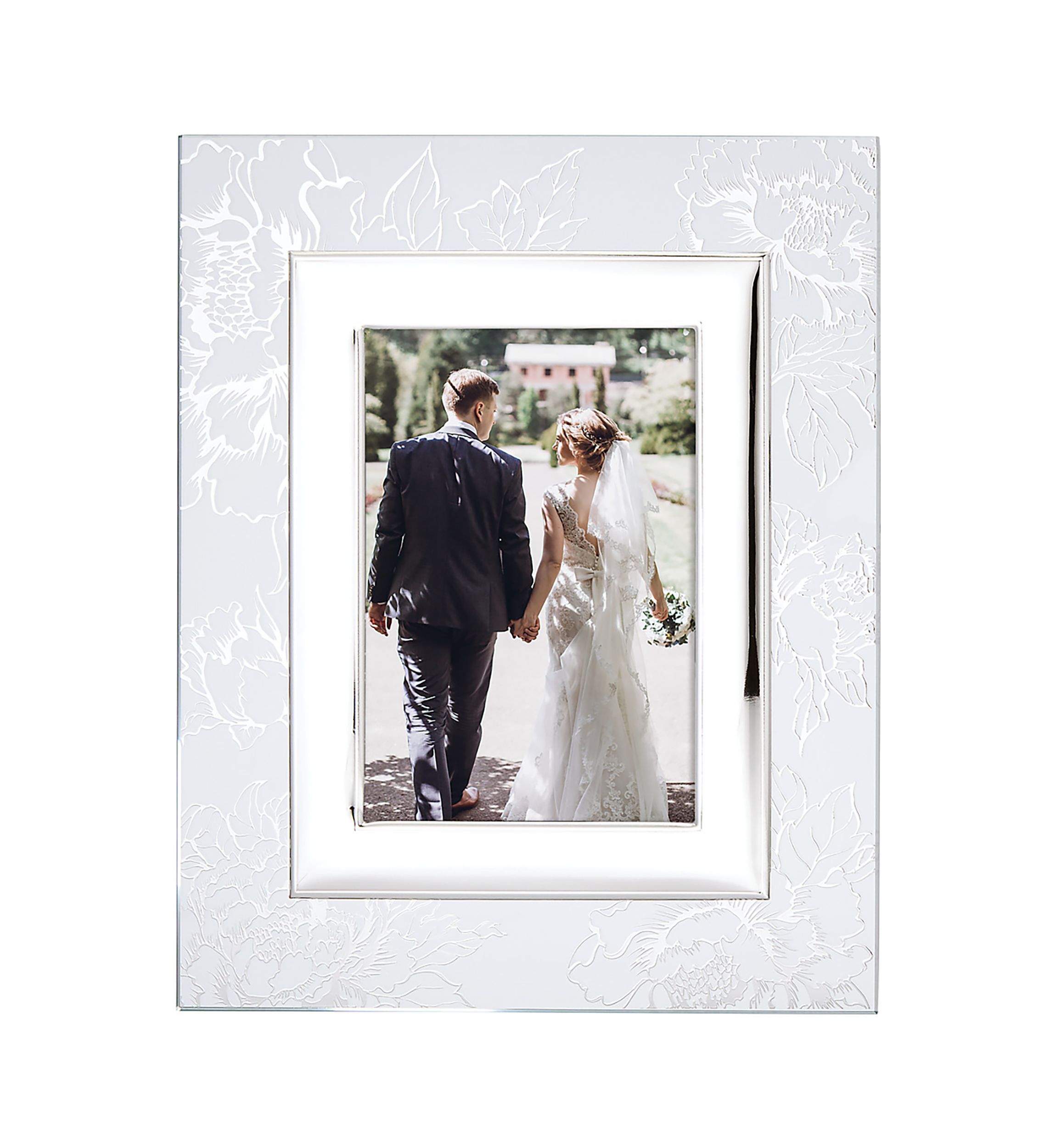 Silver Peony 5 x 7 Frame