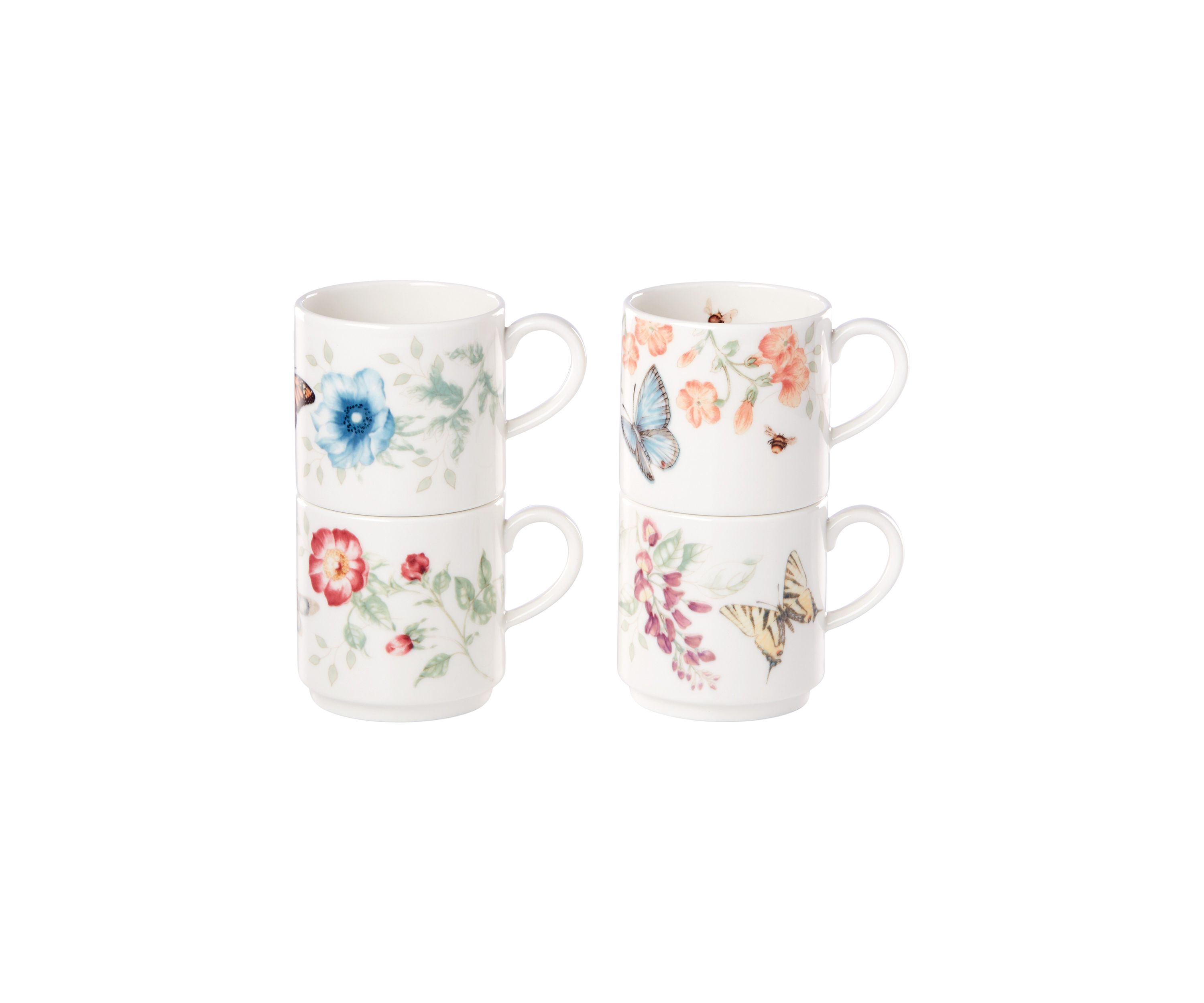 Butterfly Meadow Set of 4 Stacking Mugs
