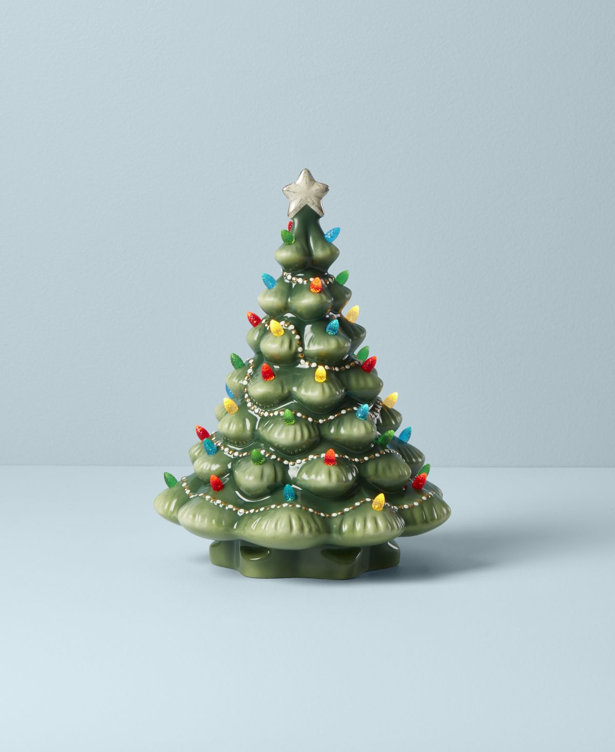 Treasured Traditions Green Light-Up Tree Figurine