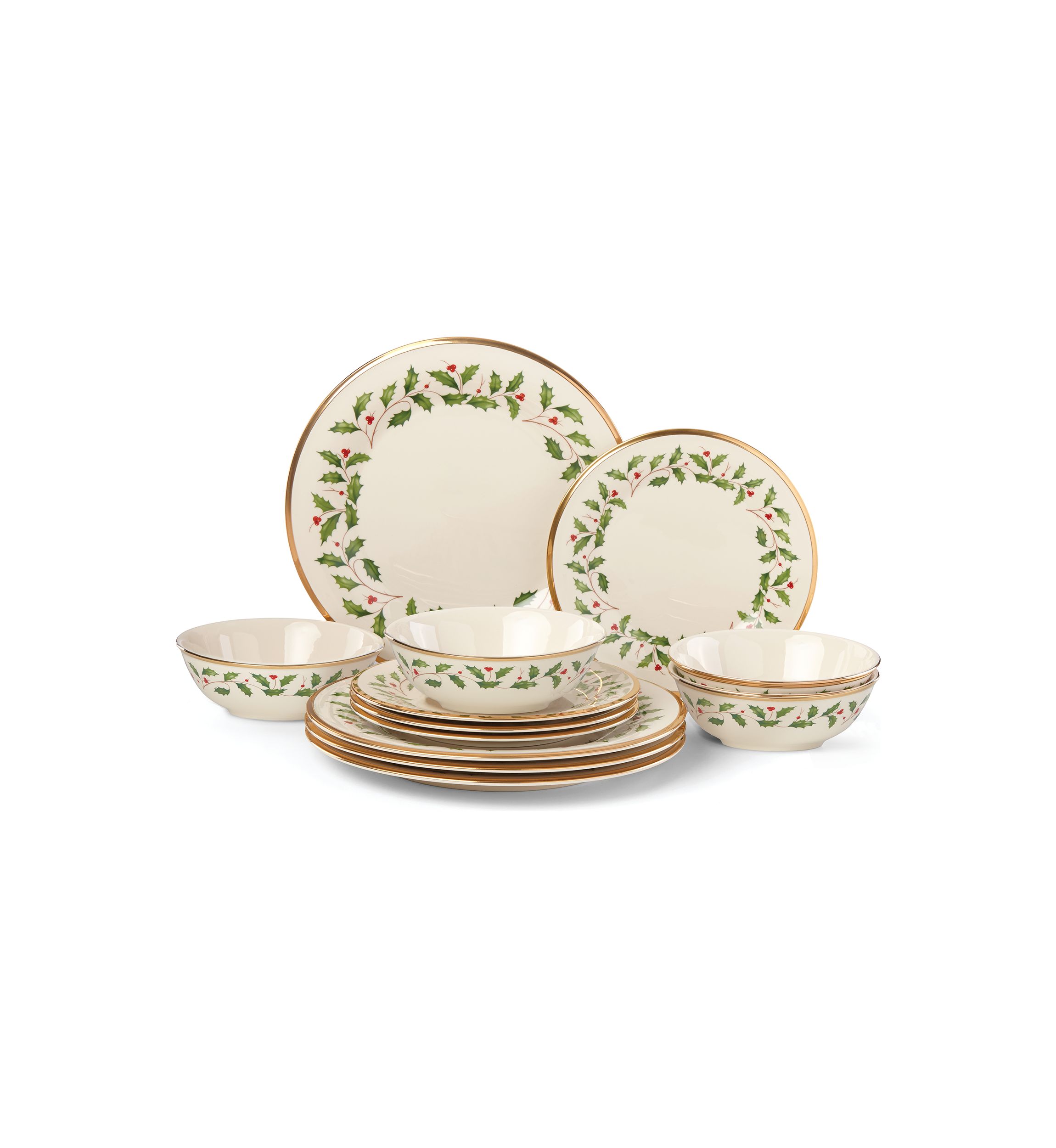 Holiday 12-Piece Plate & Bowl Set