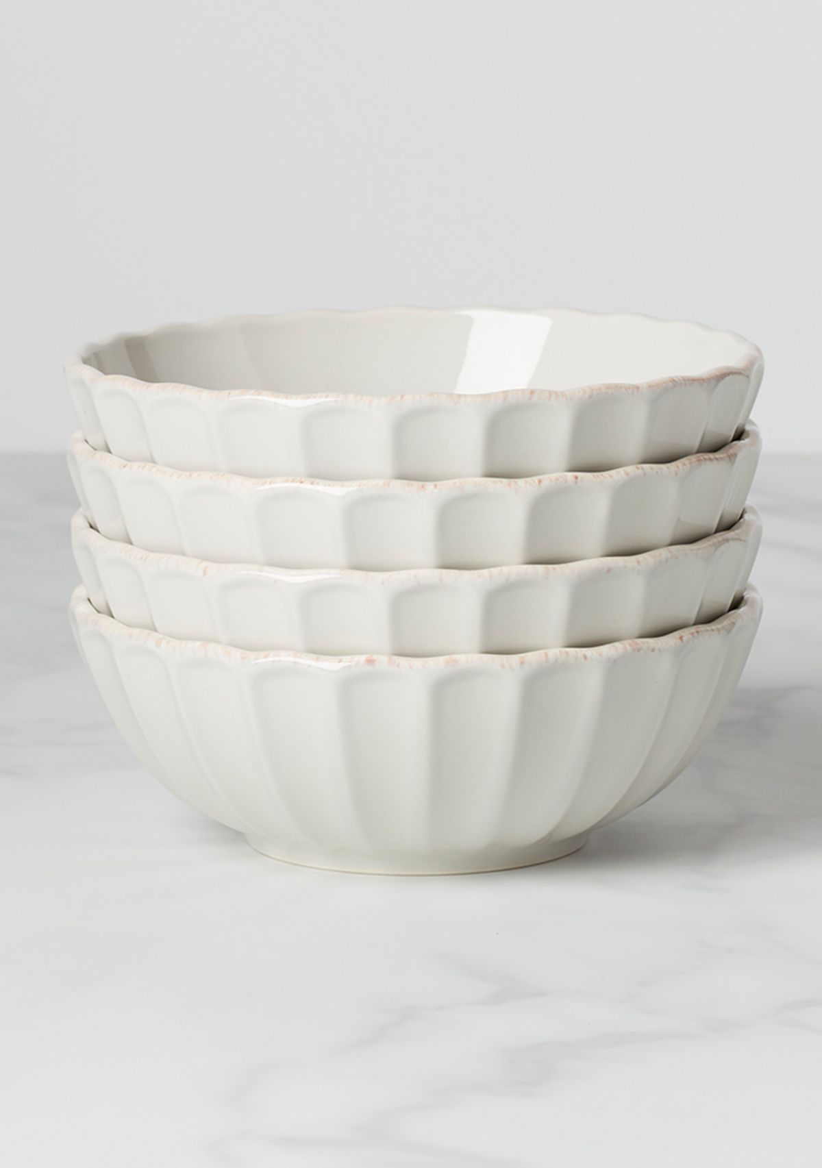 French Perle Scallop Bowl Set of 4
