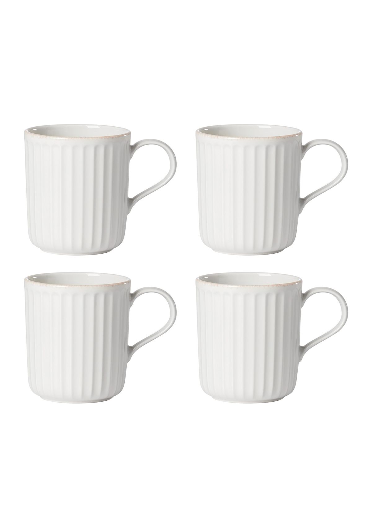 French Perle Scallop Set of 4 Mugs 