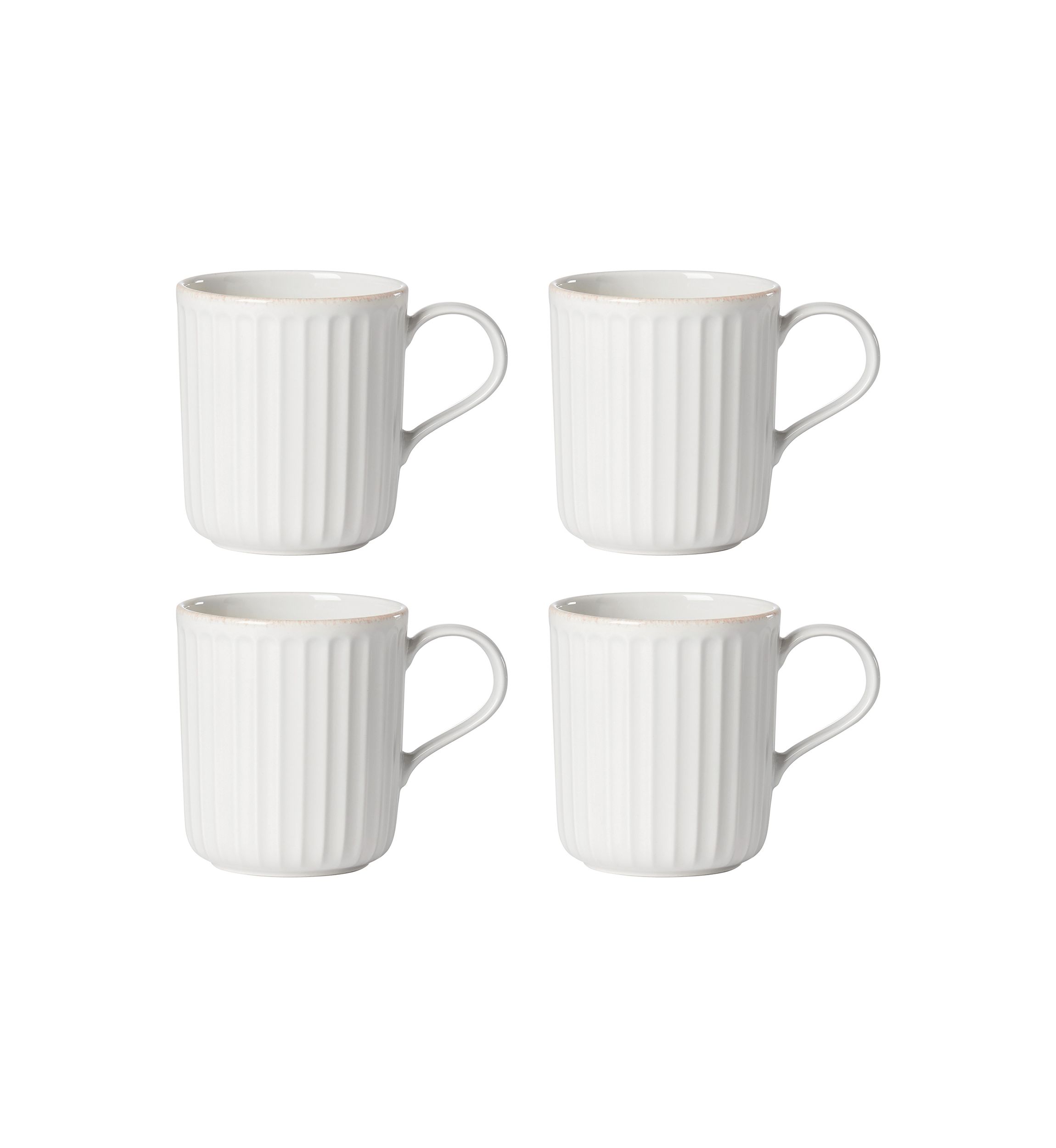 French Perle Scallop Set of 4 Mugs 