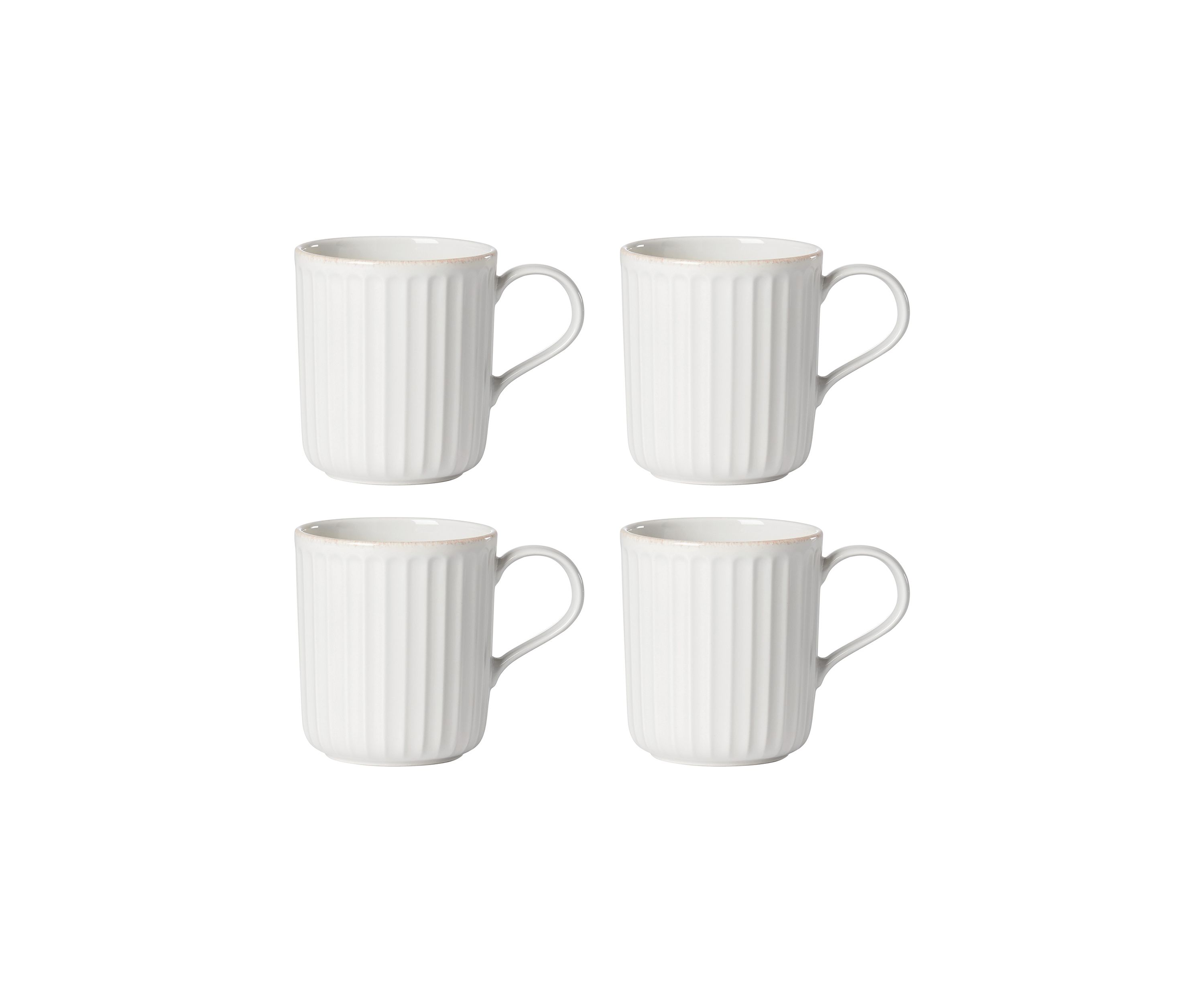 French Perle Scallop Set of 4 Mugs 