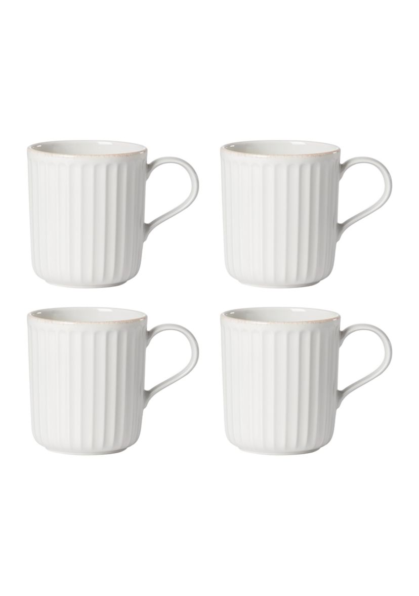 French Perle Scallop Set of 4 Mugs 