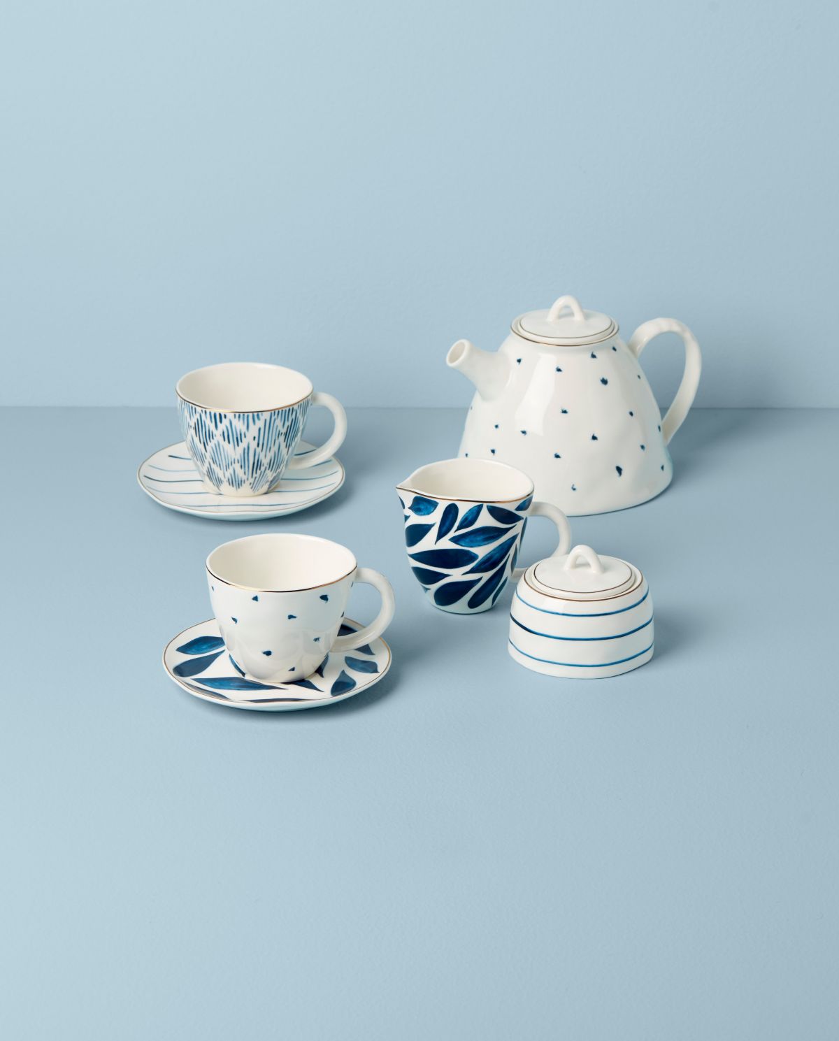 Lenox® Blue Bay 9-Piece Tea Set | Belk
