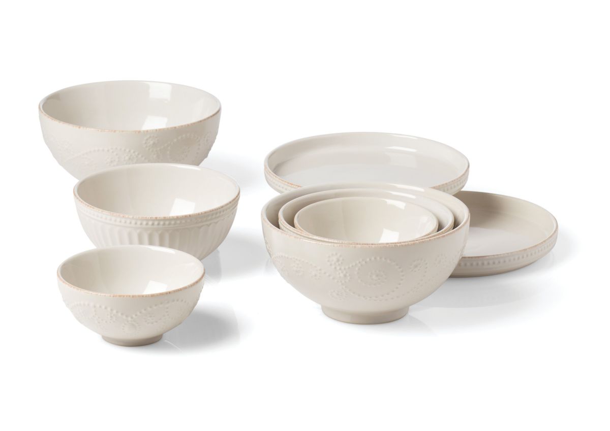 French Perle Luna 8-Piece Nesting Dinnerware Set