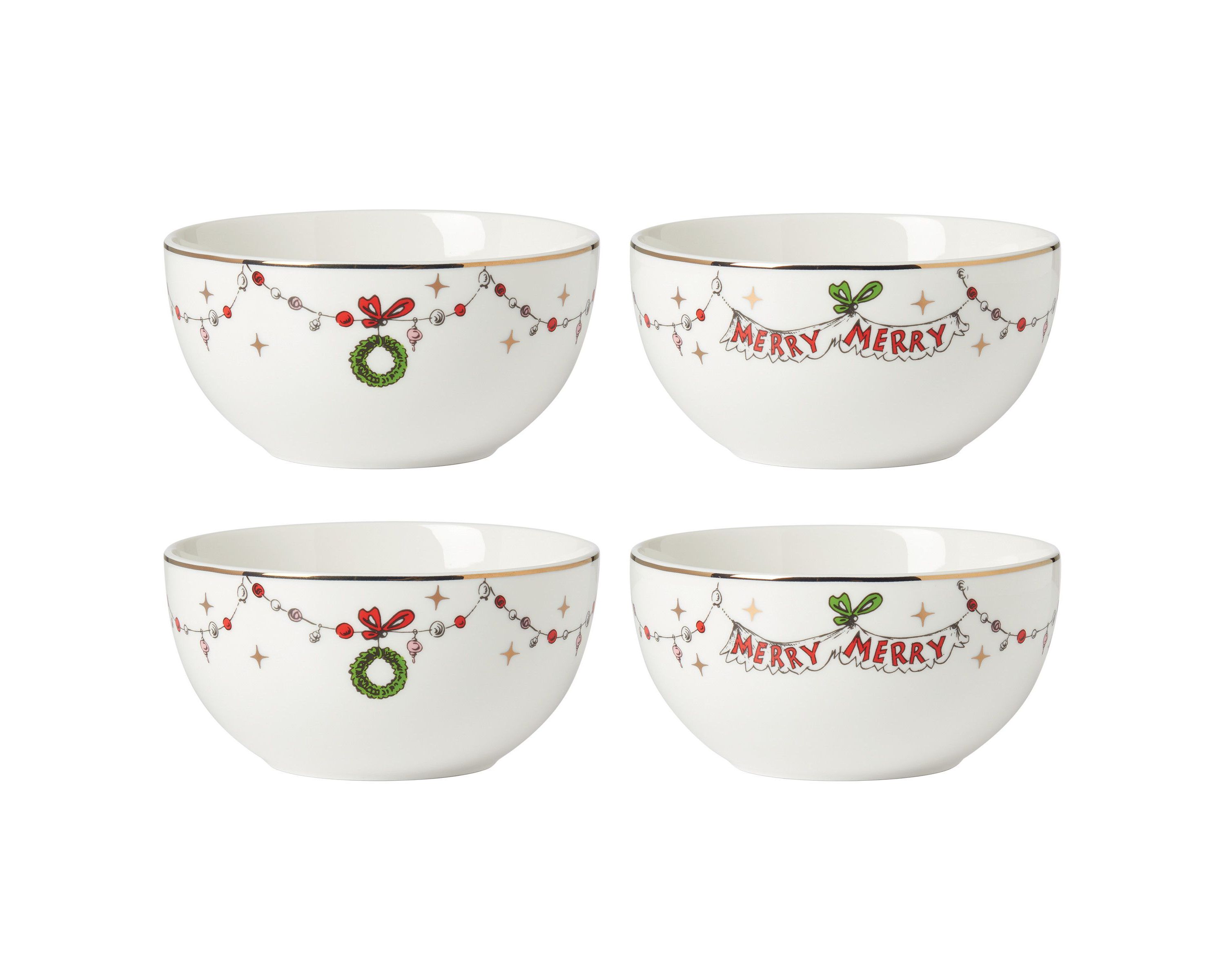 Merry Grinchmas Assorted All-Purpose Bowls, Set of 4