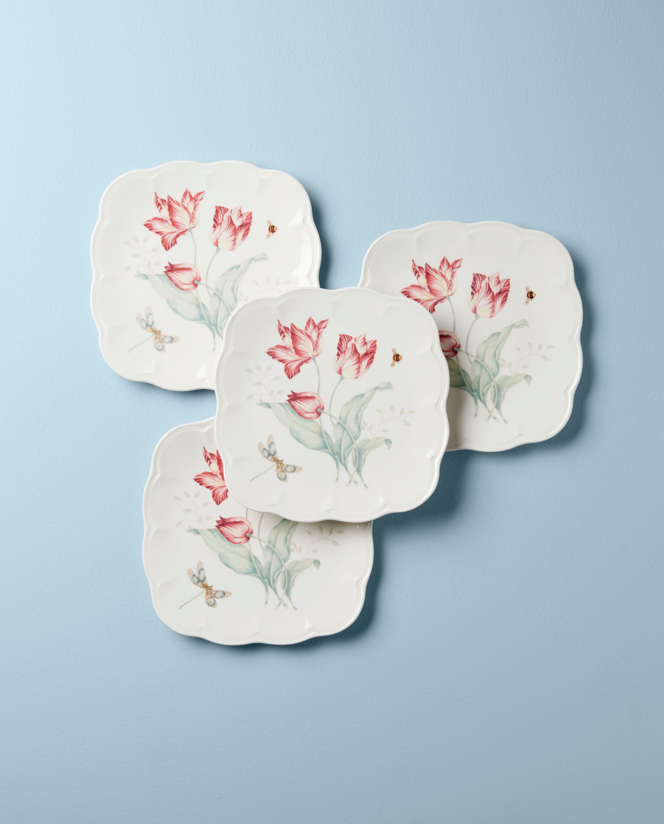 Butterfly Meadow Square 4-Piece Accent Plates