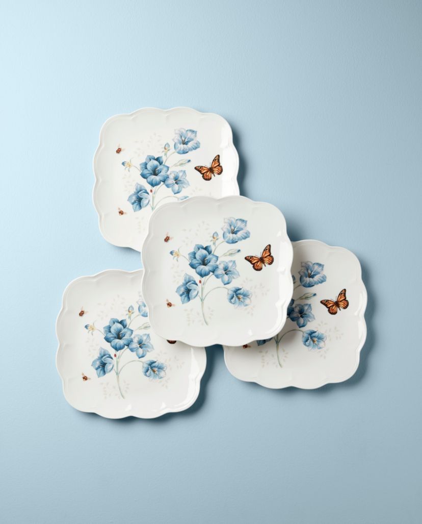 Butterfly Meadow Square 4-Piece Dinner Plates
