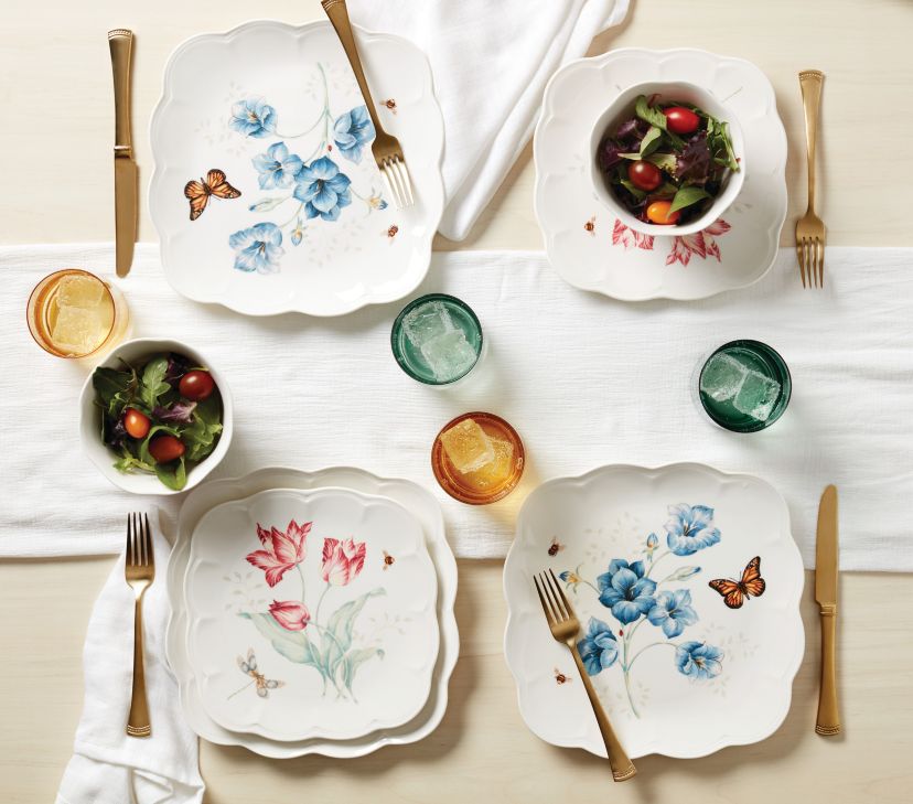 Butterfly Meadow Square 4-Piece Dinner Plates
