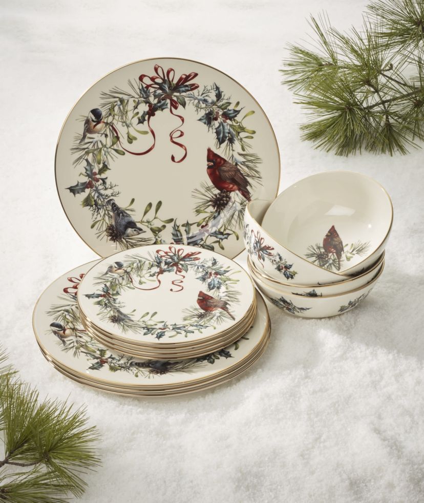 Winter Greetings 12-Piece Dinnerware Set