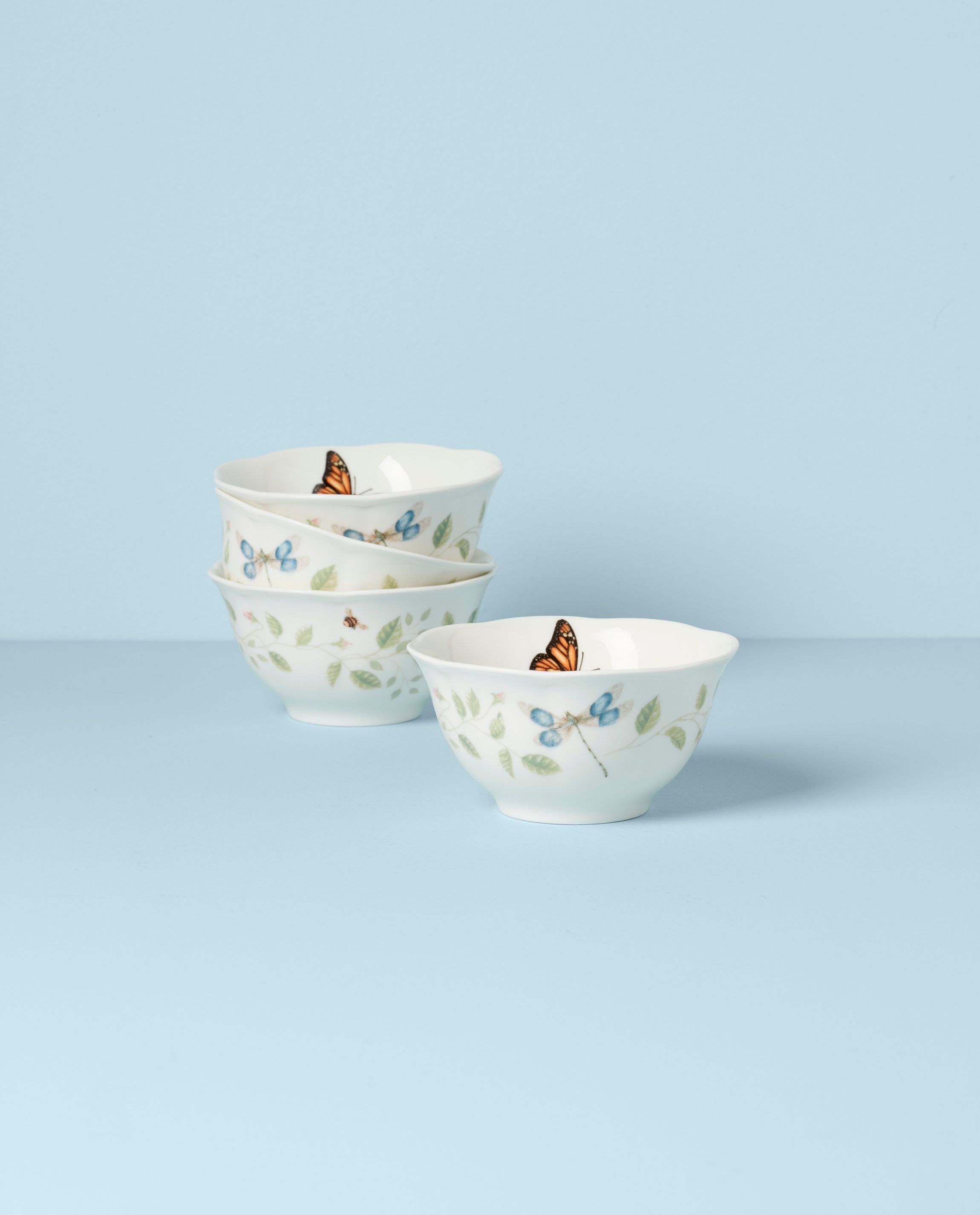 Butterfly Meadow Vines 4-Piece Rice Bowl Set