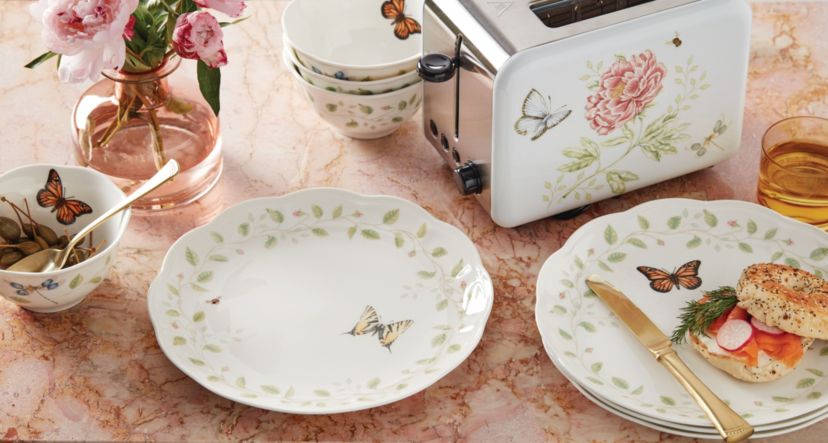 Butterfly Meadow Vines 4-Piece Rice Bowl Set