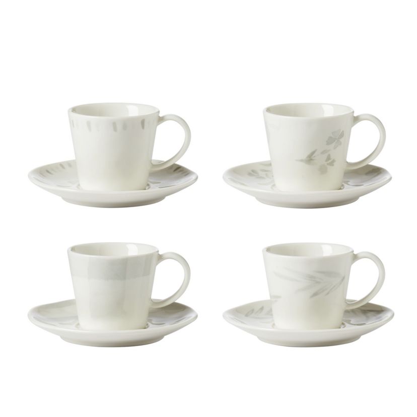 Oyster Bay 8-Piece Espresso Cup & Saucer Set