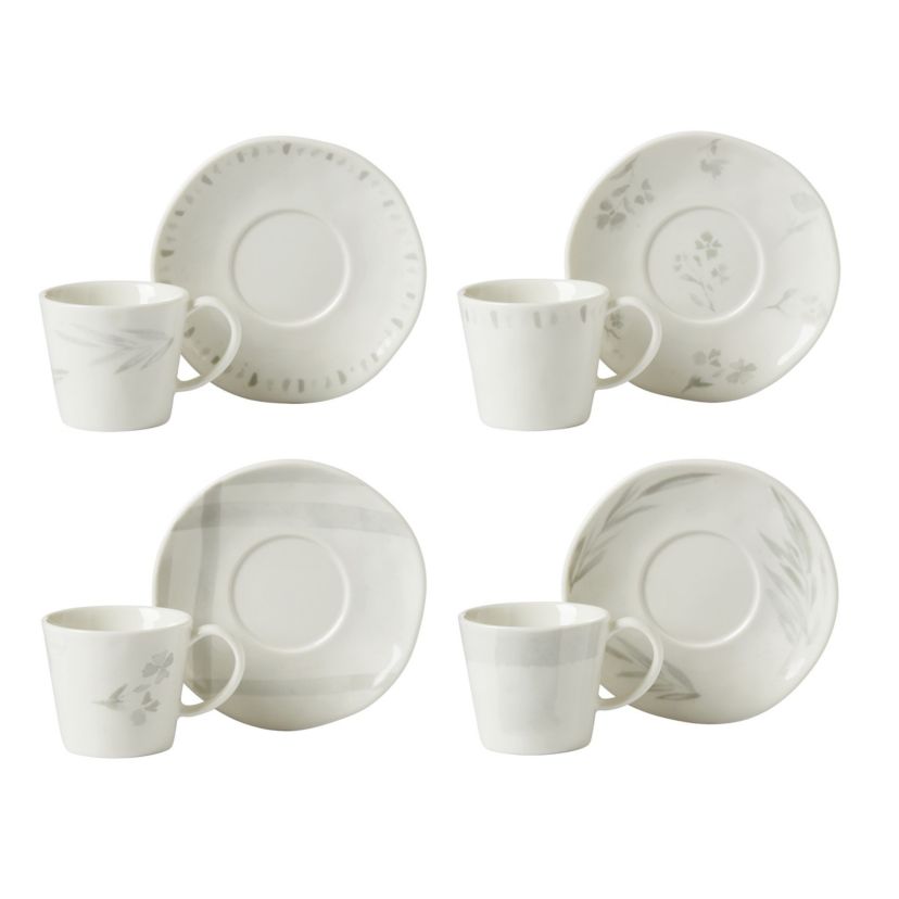 Oyster Bay 8-Piece Espresso Cup & Saucer Set