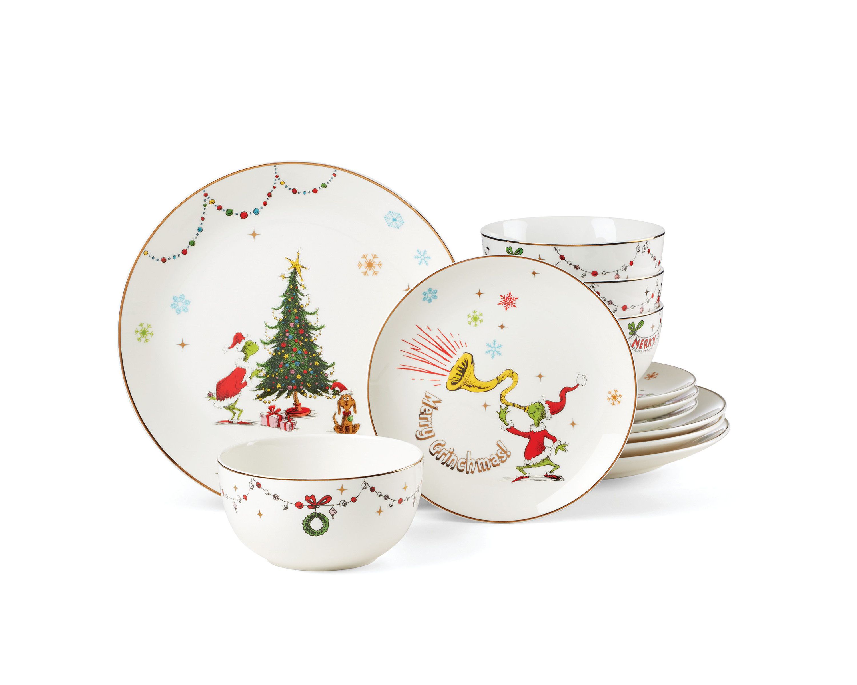 Merry Grinchmas 12-Piece Dinnerware Set