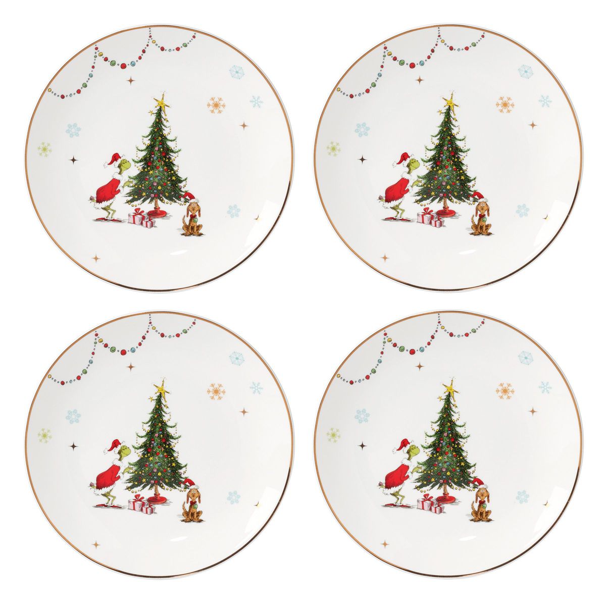 Merry Grinchmas Dinner Plates, Set of 4