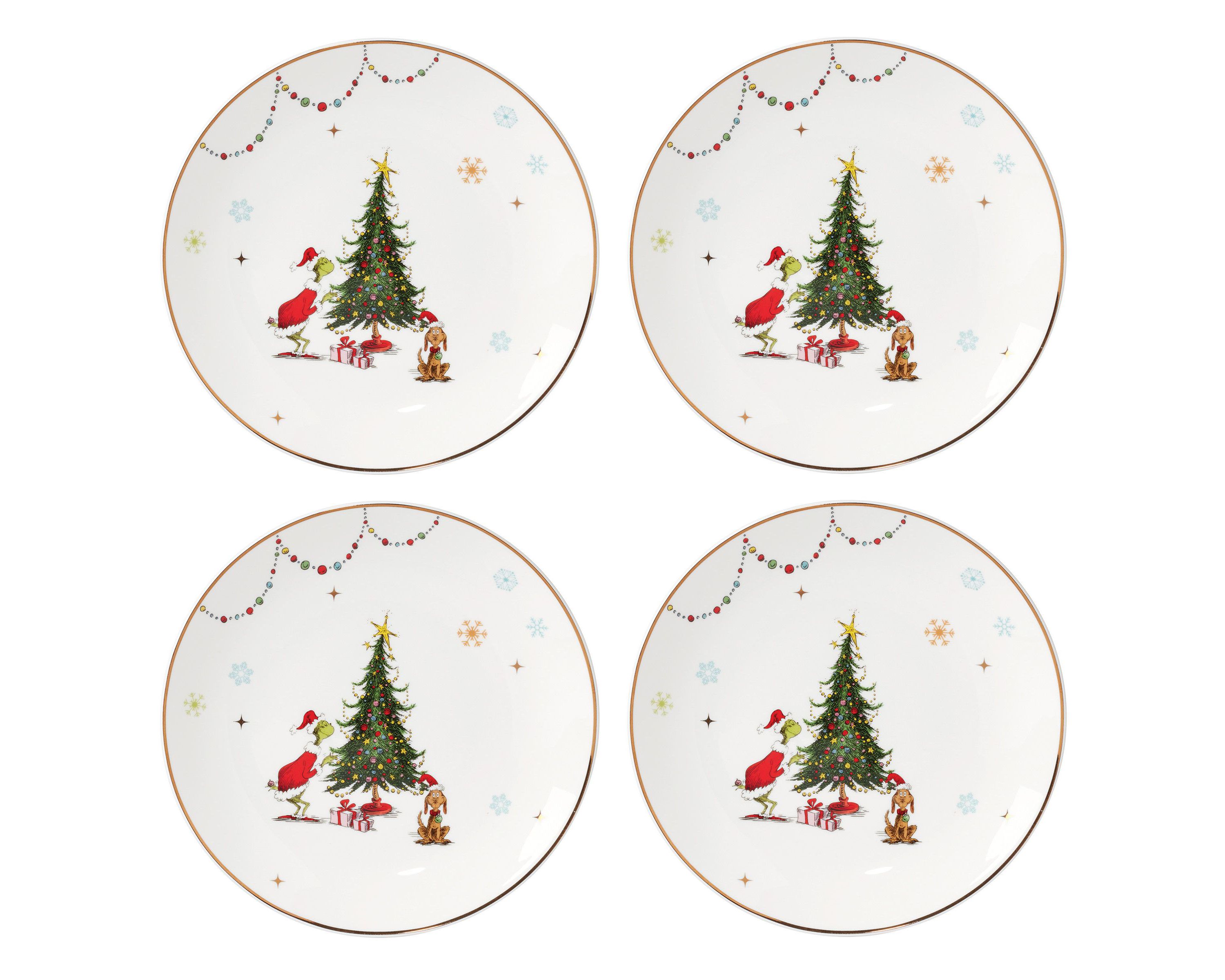 Merry Grinchmas Dinner Plates, Set of 4