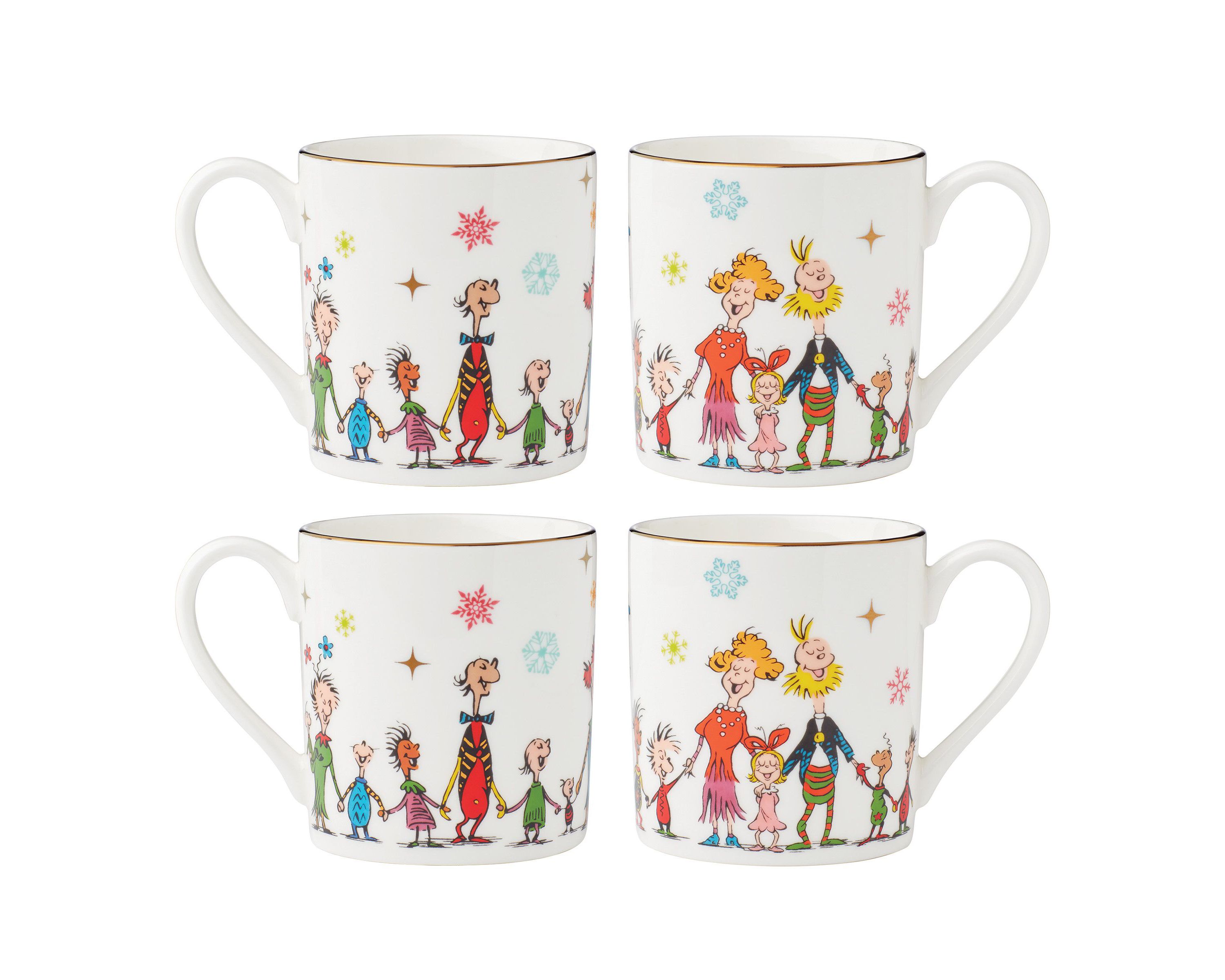 Merry Grinchmas Mugs, Set of 4