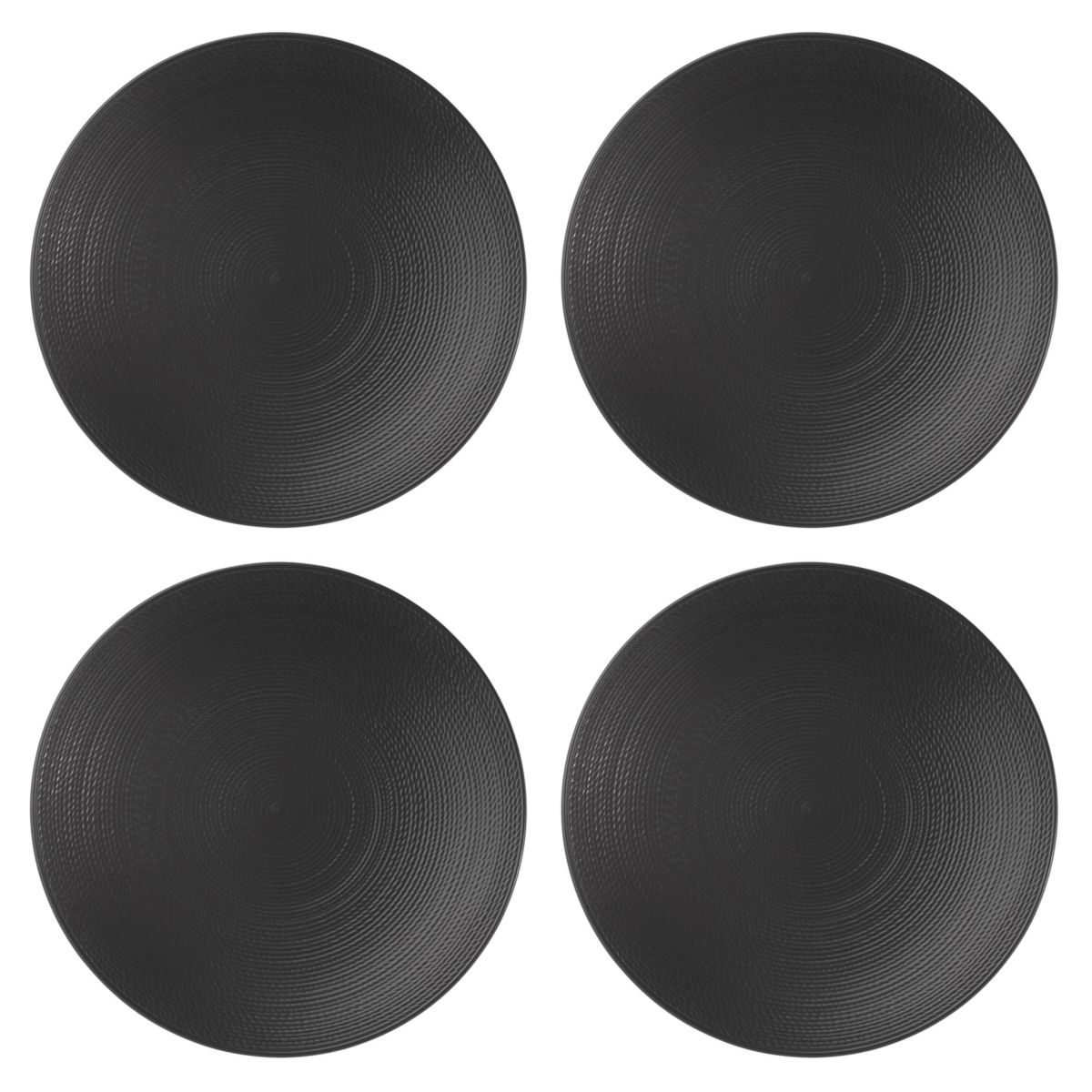 LX Collective Black Dinner Plates, Set of 4