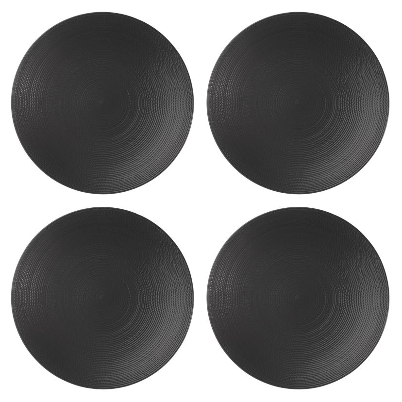 LX Collective Black Dinner Plates, Set of 4