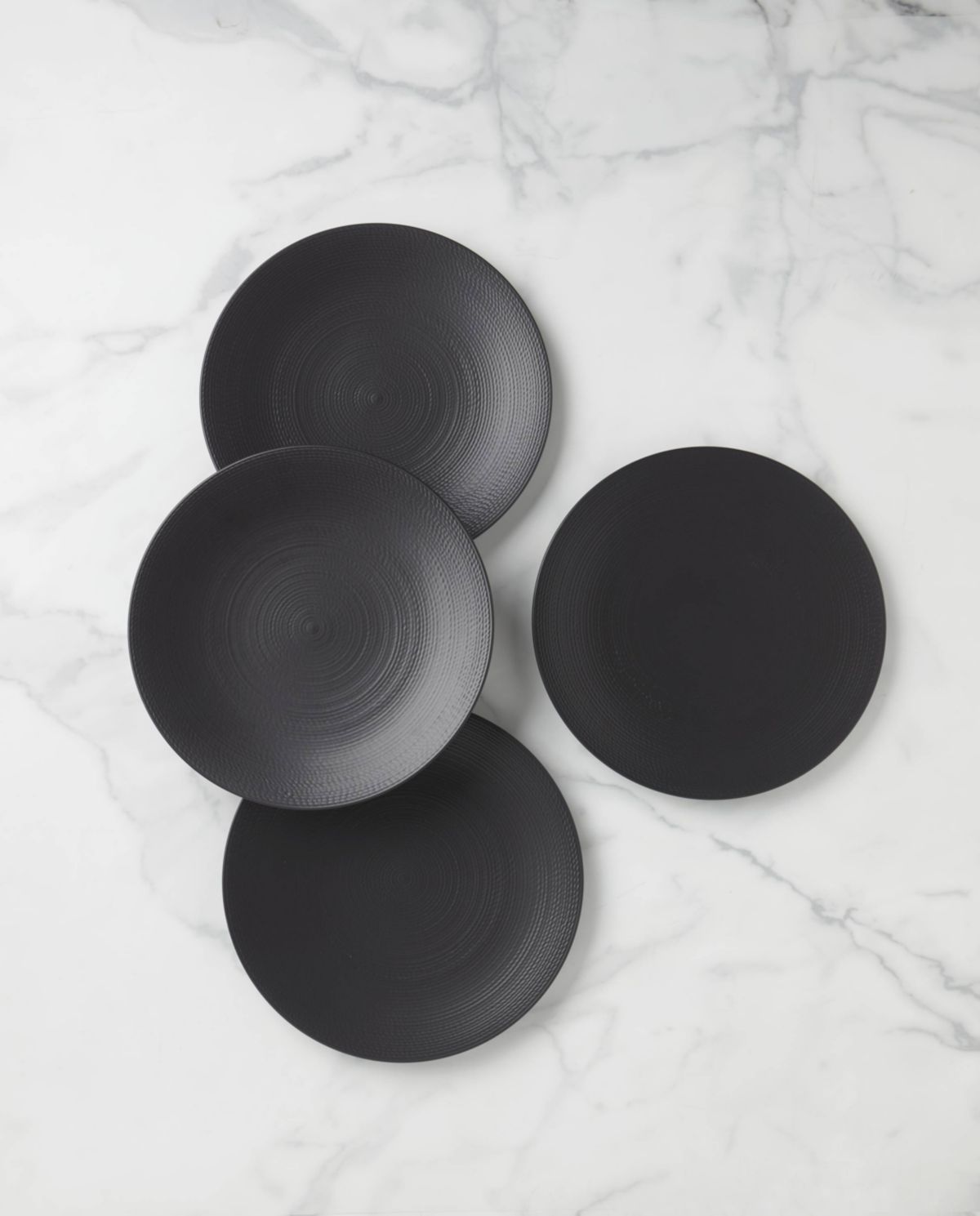 LX Collective Black Dinner Plates, Set of 4