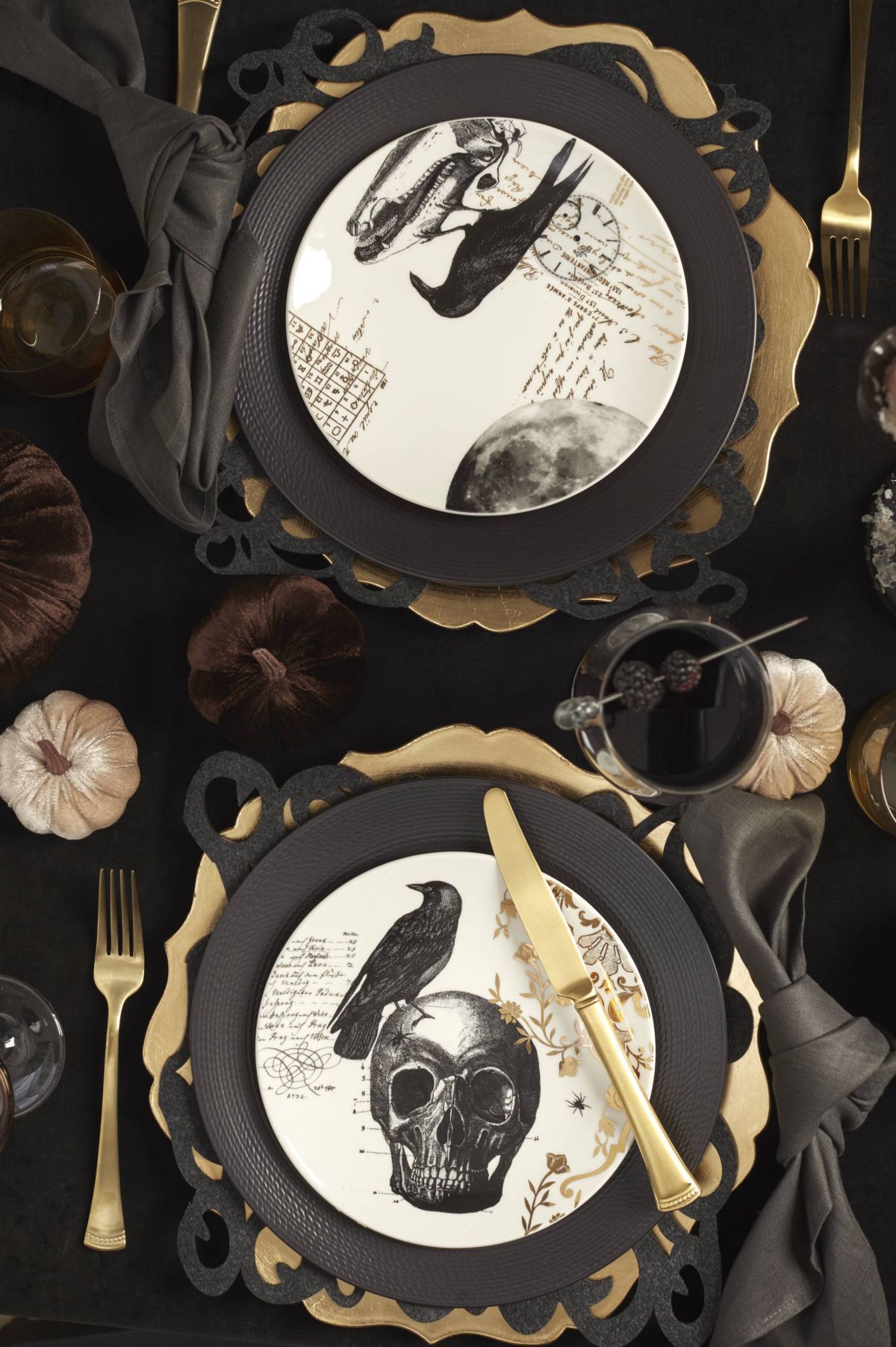 LX Collective Black Dinner Plates, Set of 4