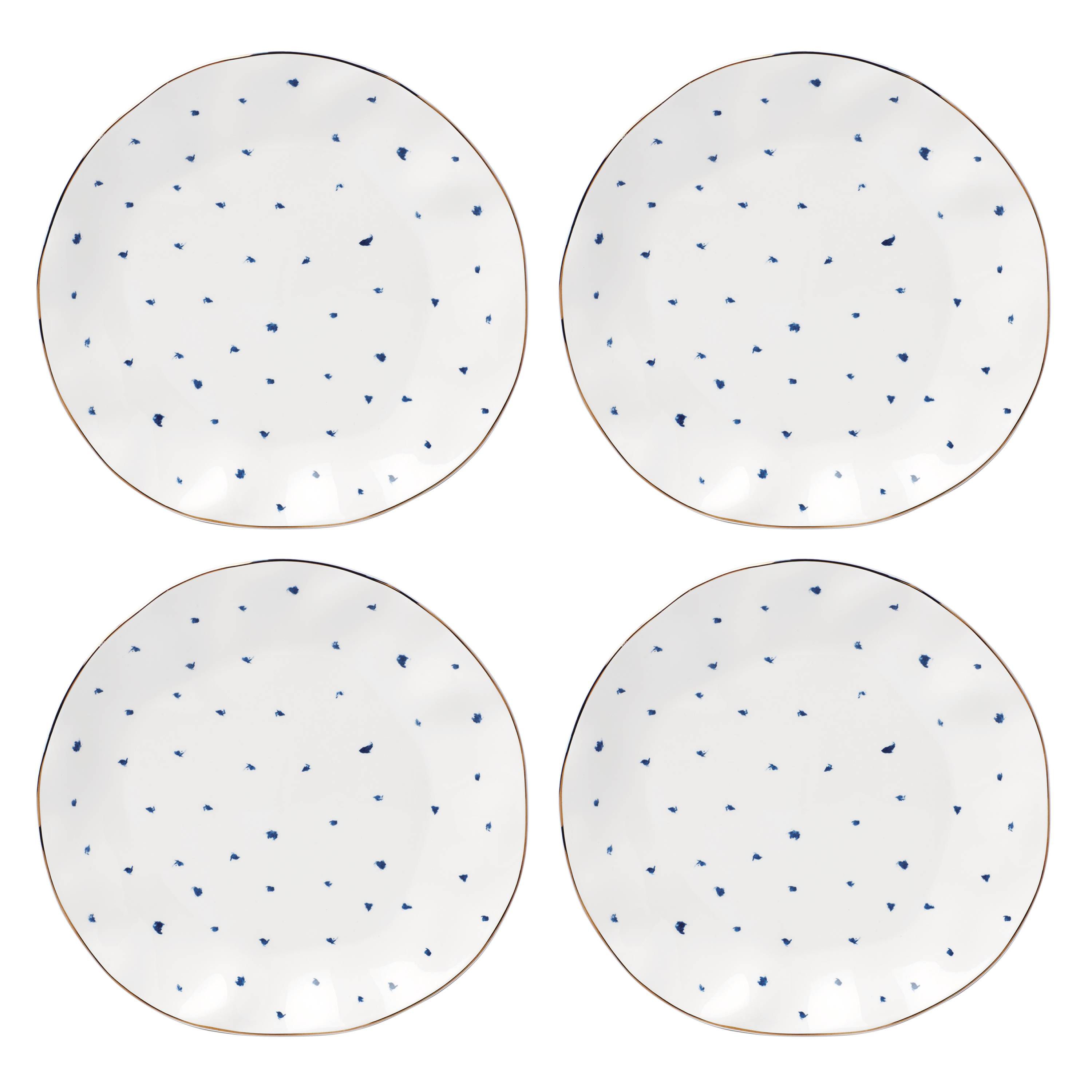 Blue Bay Dots 4-Piece Dinner Plate Set