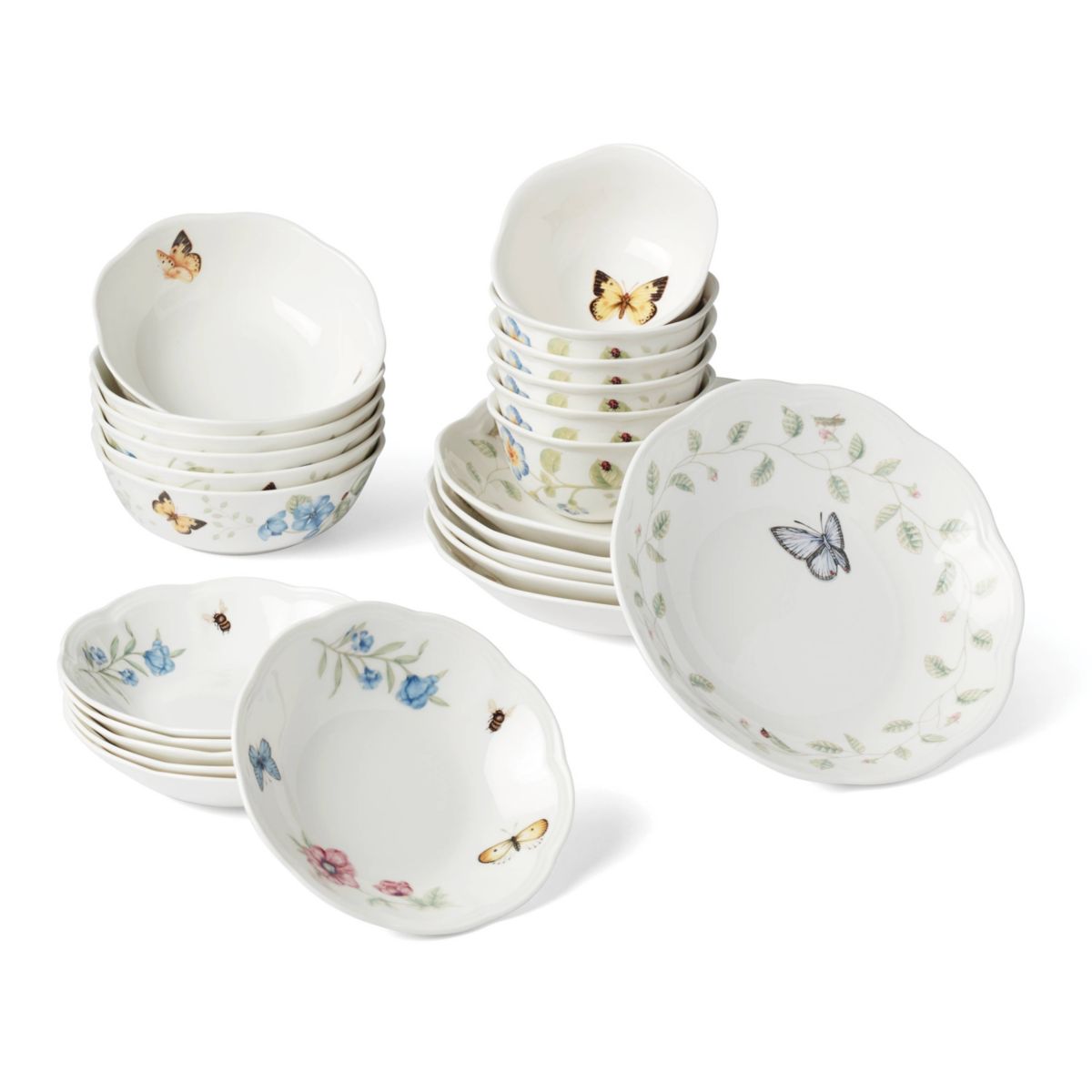 Butterfly Meadow 24-Piece Bowl Set