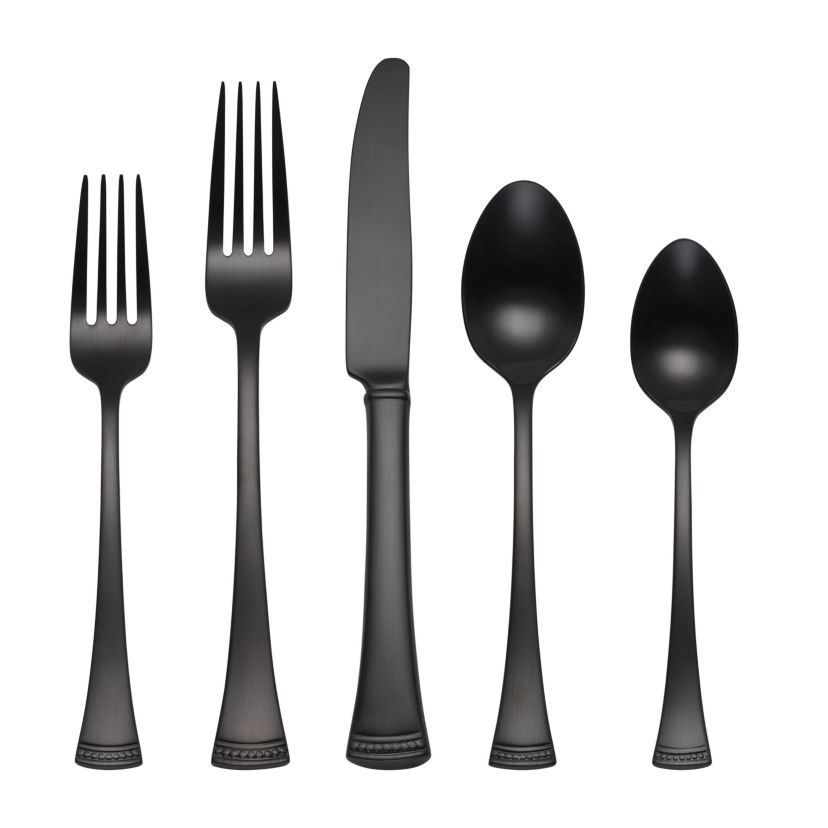 Portola Satin Black 20-Piece Flatware Set