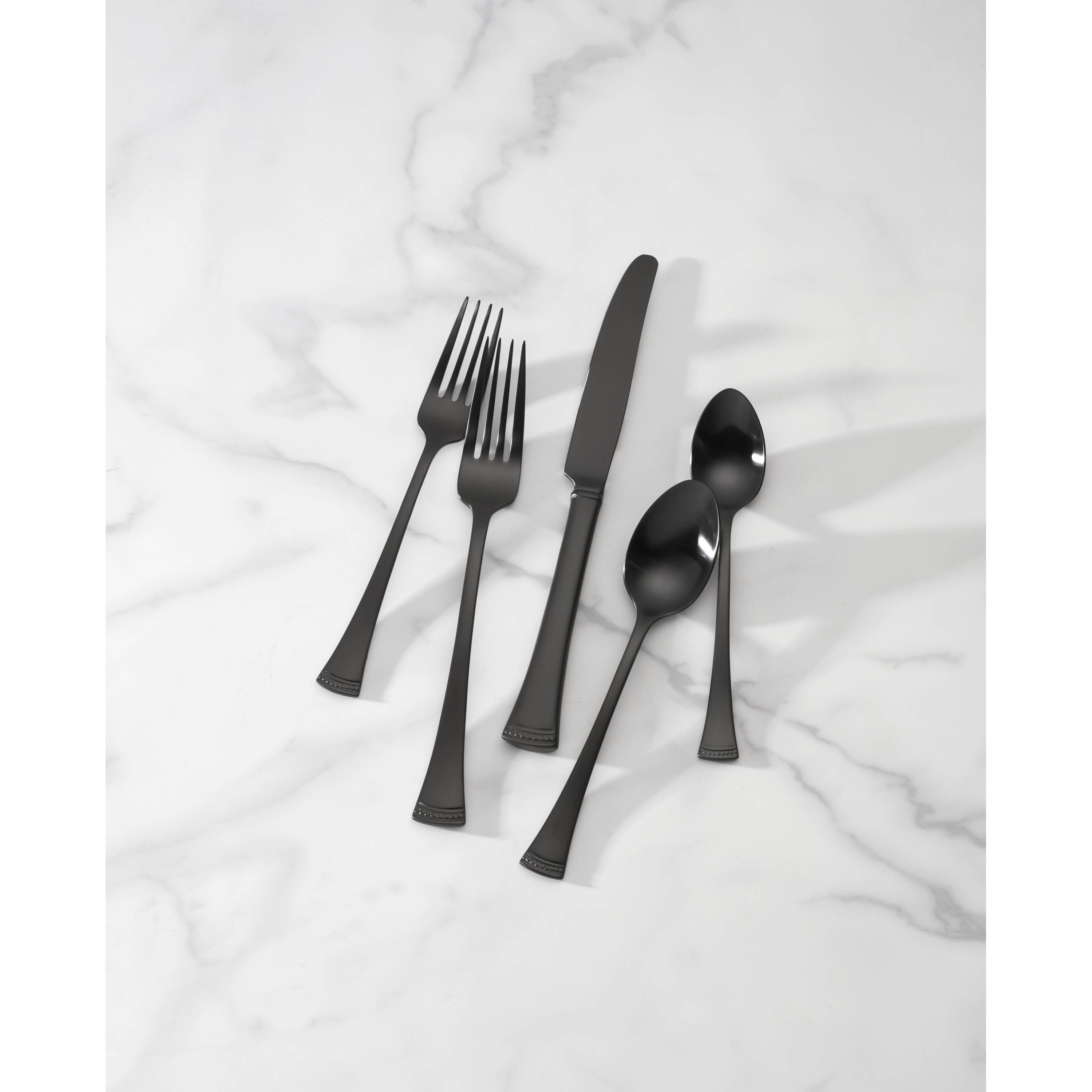 Portola Satin Black 20-Piece Flatware Set