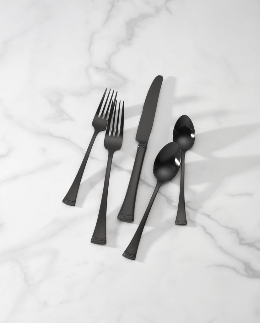 Portola Satin Black 20-Piece Flatware Set