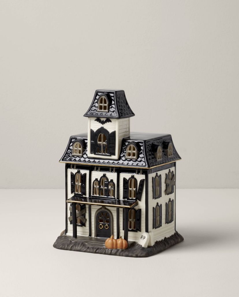 Vintage Halloween Light-Up House Figurine