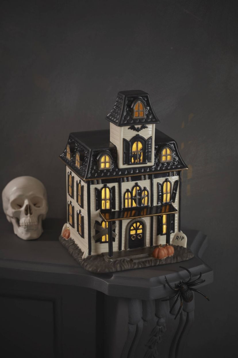 Vintage Halloween Light-Up House Figurine