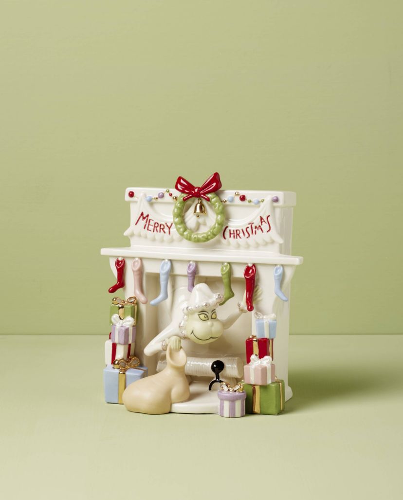 Grinch Stealing Stockings Figurine