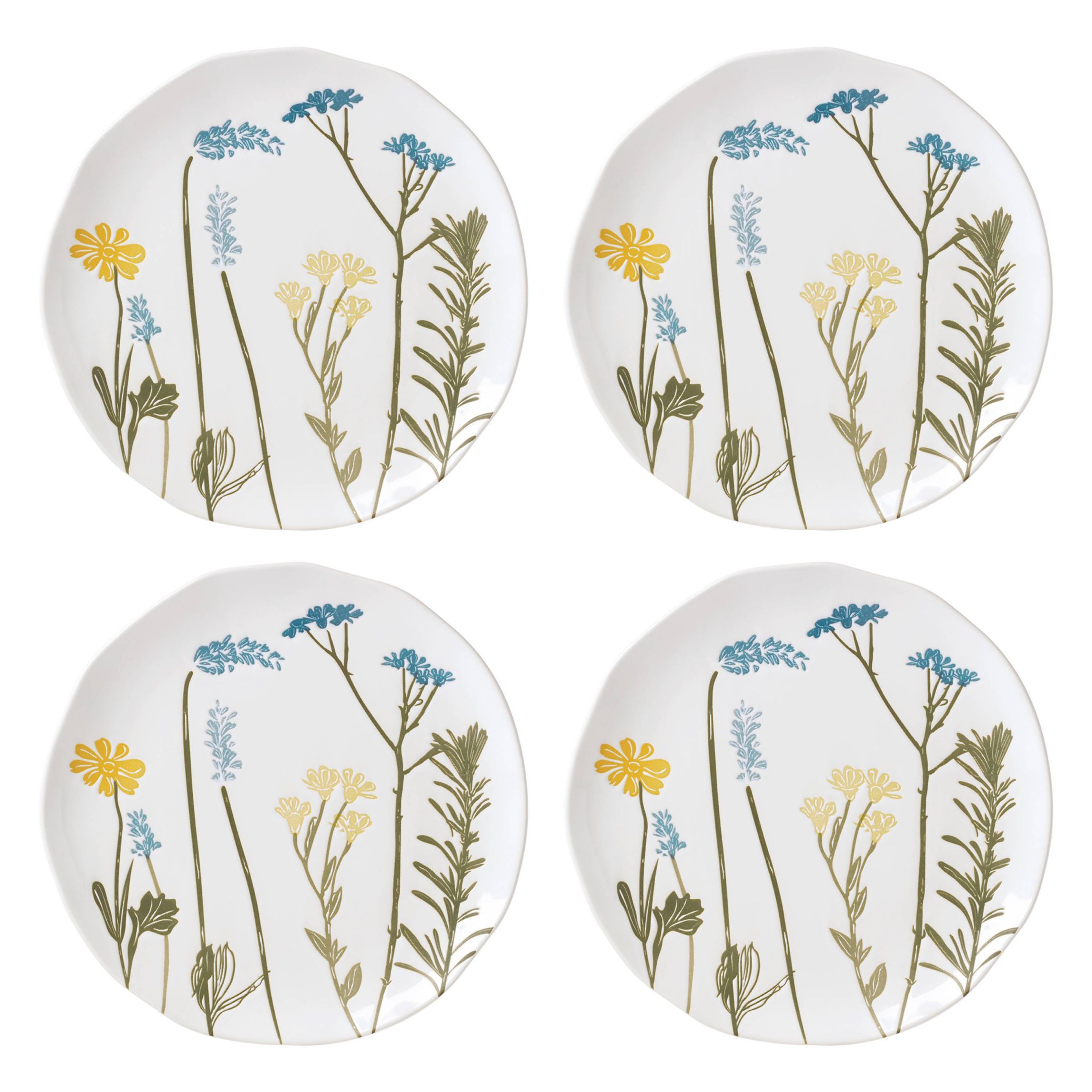 Wildflowers Accent Plates, Set of 4
