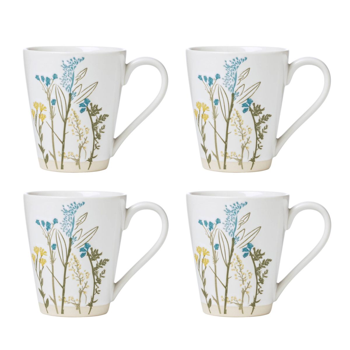 Wildflowers Mugs, Set of 4