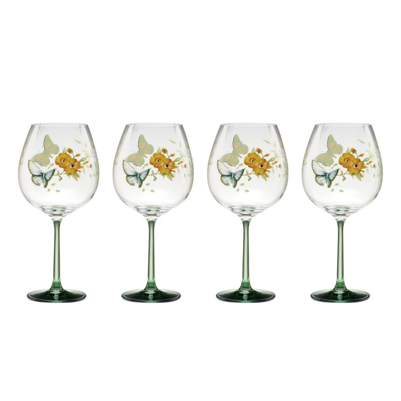 Butterfly Meadow Balloon Wine Glasses, Set of 4