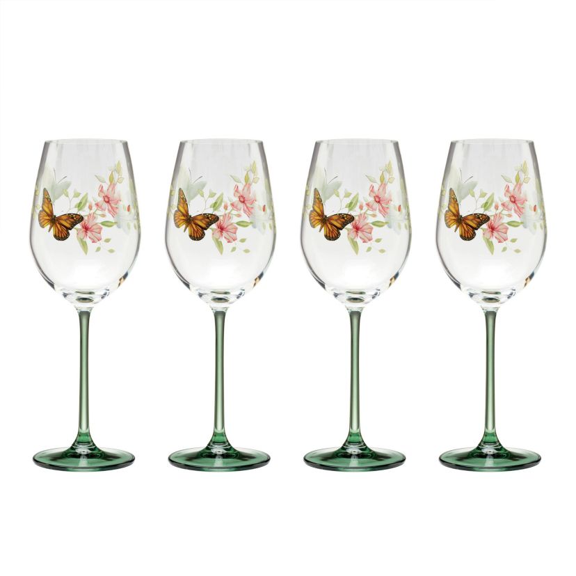 Butterfly Meadow Wine Glasses, Set of 4